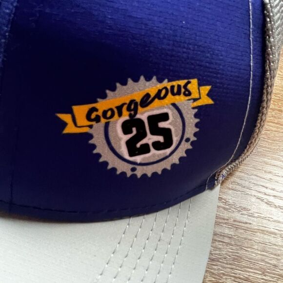 Royal 50 Mountain Bike Race Hat "Royal 50"  "Gorgeous 25" Blue and Gray - Picture 2 of 13